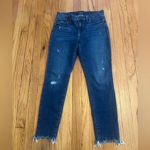 Lucky Brand Blue Skinny Jeans with Modern Distressing